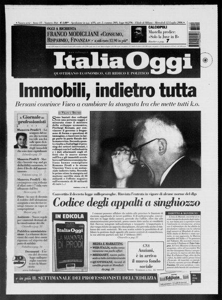 Italia oggi : quotidiano di economia finanza e politica